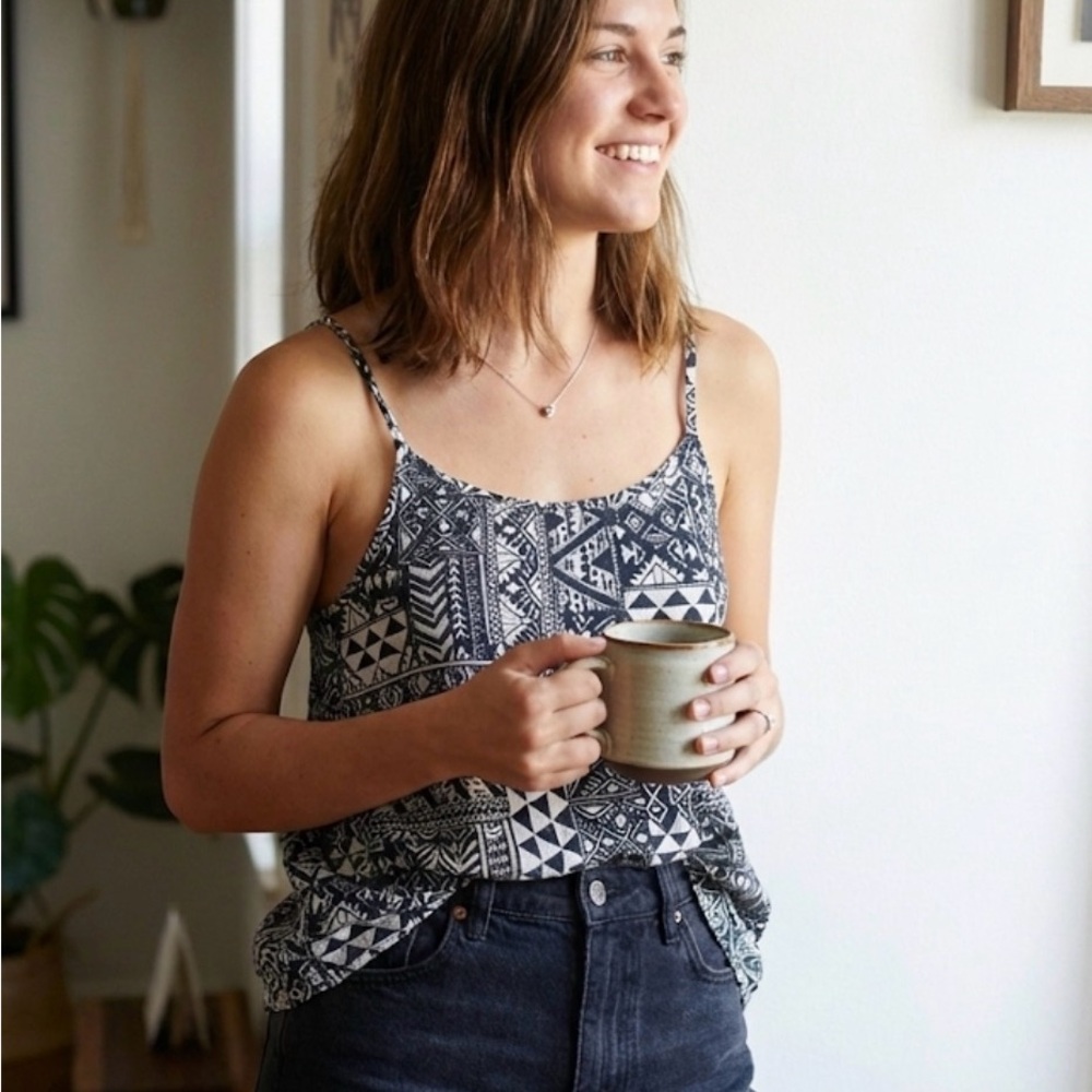 Billabong Black and White Geometric Camisole